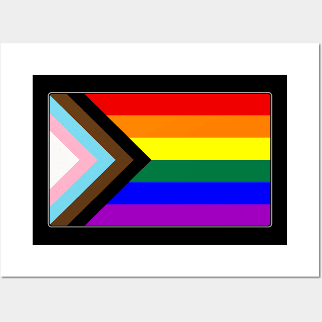 Progress LGBTQ Gay Pride Flag Wall Art by wheedesign